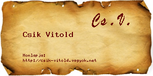 Csik Vitold névjegykártya